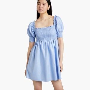 Hill House Home Athena Nap Dress Light Blue Glitter Check